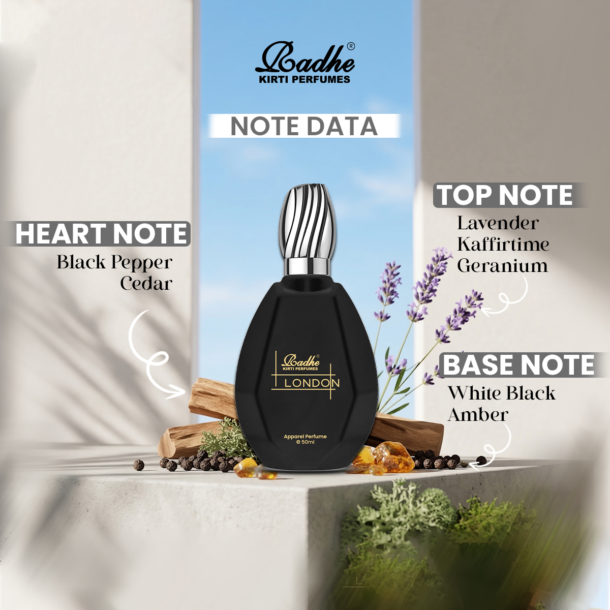 Radhe London Black Premium Perfume 50ml