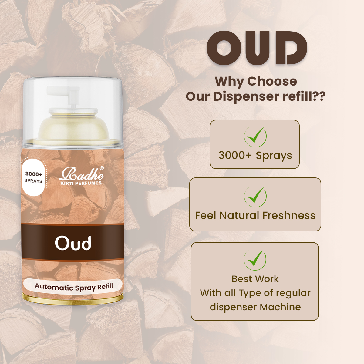 Radhe Oud Automatic Spray Refill 265ml